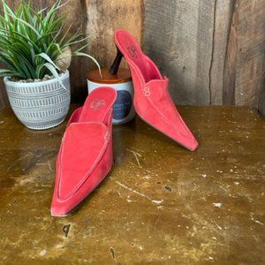 Donald J. Pliner Red Suede Mules - Size 6 1/2